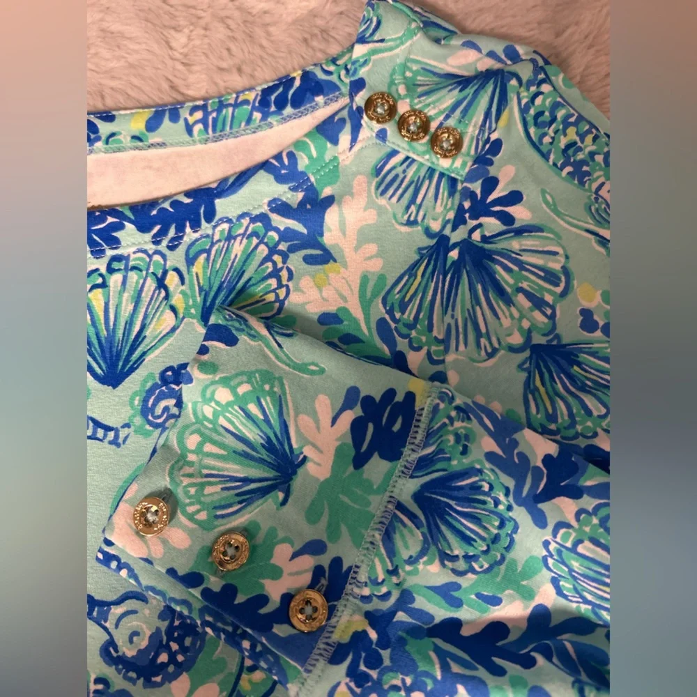 Lilly Pulitzer Blue and Green Floral Top - Picture 5 of 7